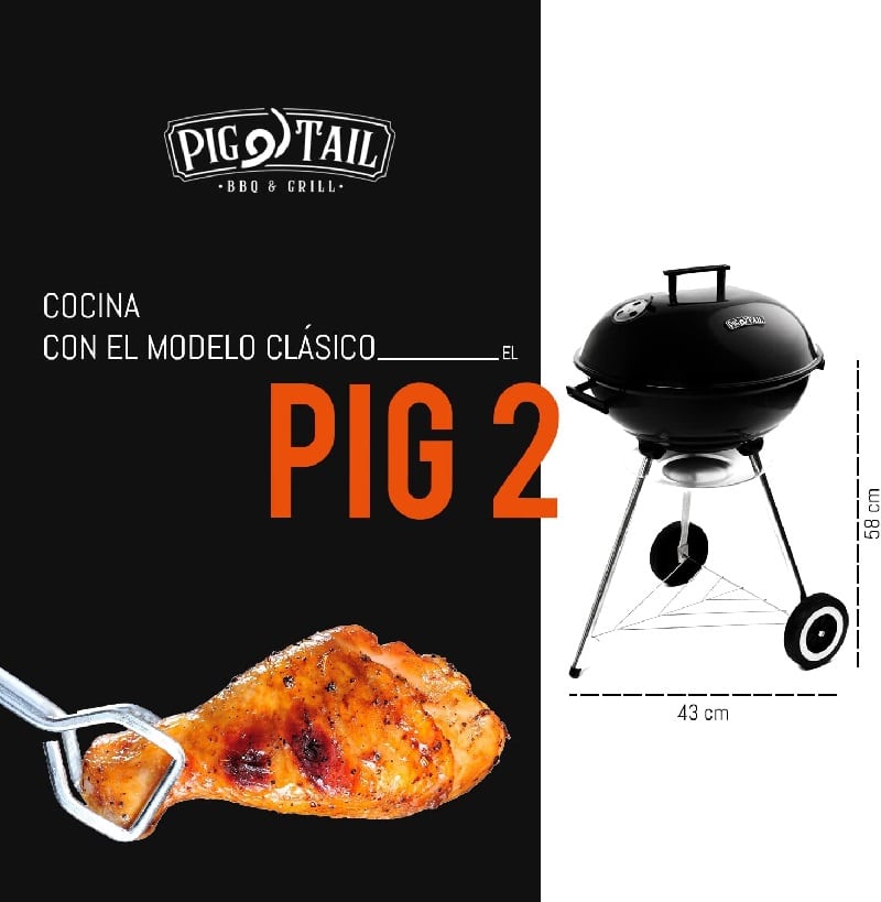 Asadores PigTail de Carbón Modelo Pig 2