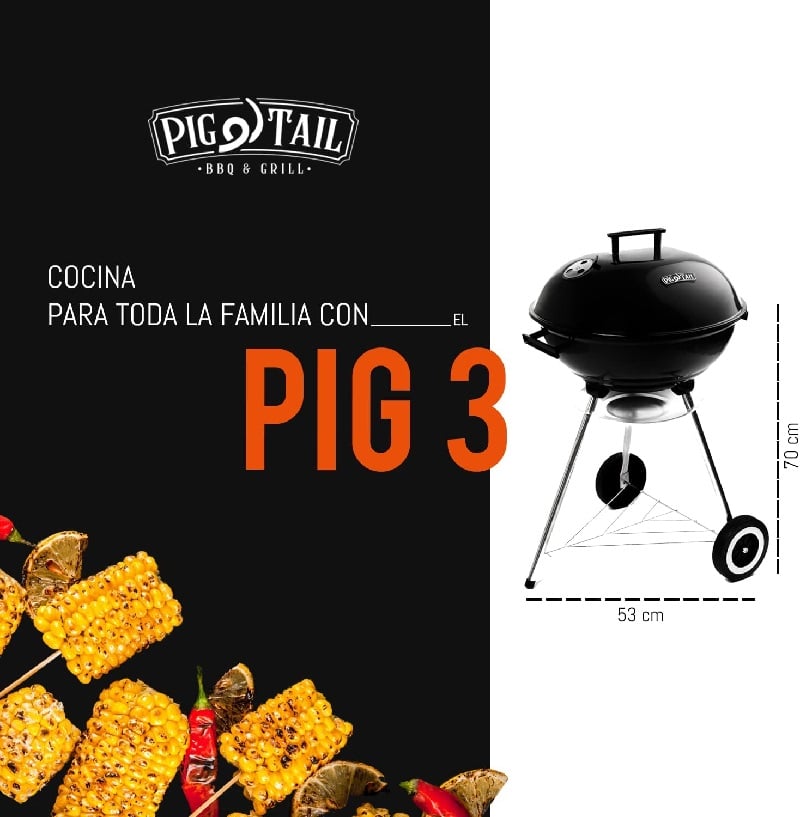 Asadores PigTail de Carbón Modelo Pig 3