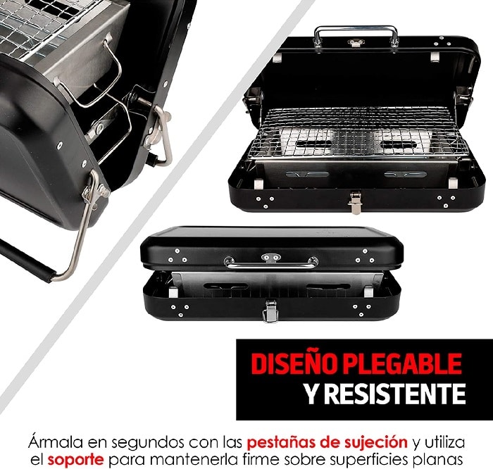 Diseño Plegable y Resistente Asador Portátil Redlemon