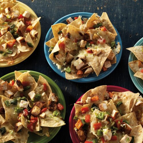 Receta Nachos con pollo y pimiento