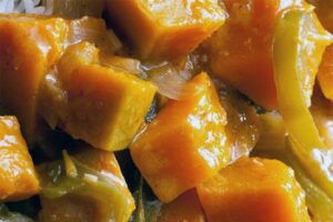 Calabaza glaseada con miel y curry