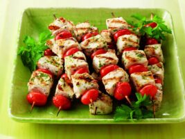 Receta Brochetas de pez espada y tomates