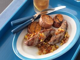 Receta Costillas al estilo campestre con camote asado y chow-chow