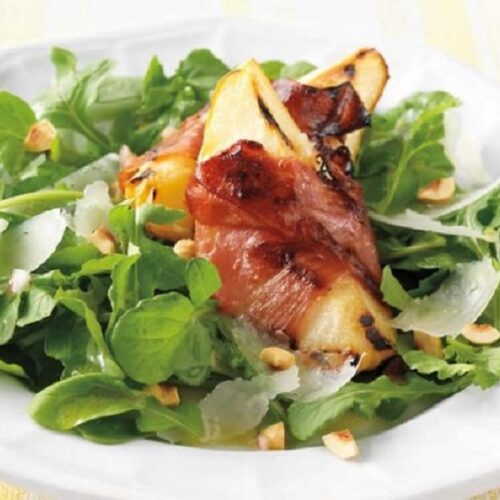 Receta Ensalada de pera y prosciutto con vinagreta de champaña