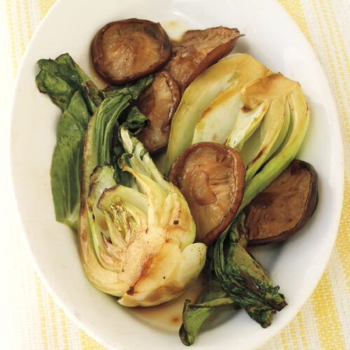 Receta Bok choy baby con hongos shiitake, marinados