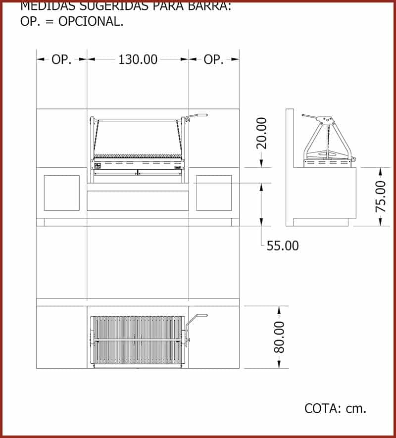 asador a carbon argentinos dimensiones