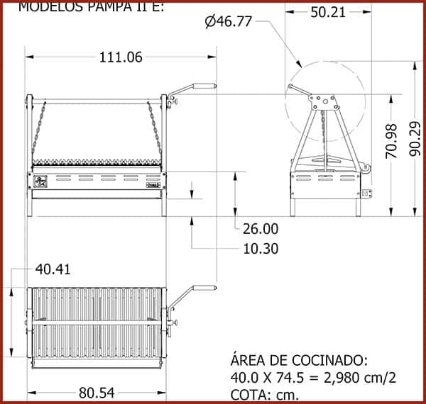 Dimensiones asador argentino